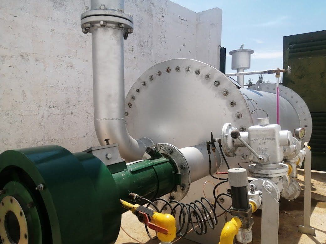 Compresor de gas en una instalación industrial